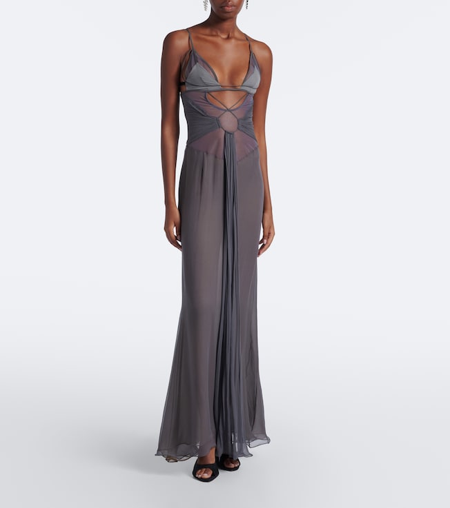 Nensi Dojaka Nensi Dojaka Cutout sheer silk gown