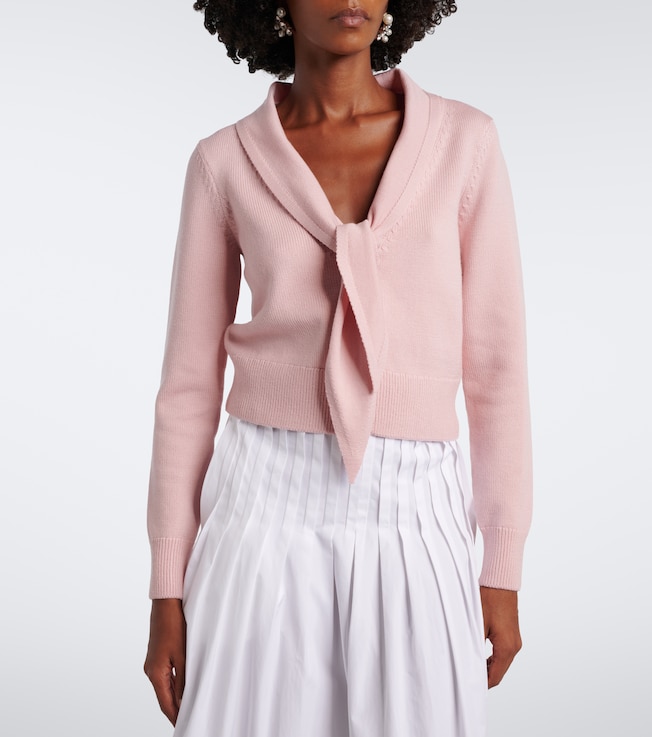 Oscar de la Renta Tie-neck virgin wool cardigan