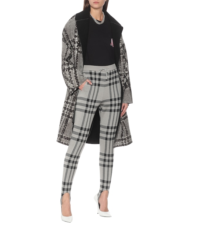 Undercover Checked wool stirrup pants
