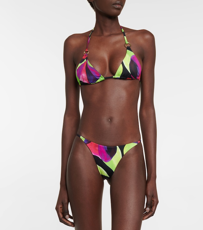 Louisa Ballou Printed halterneck bikini top