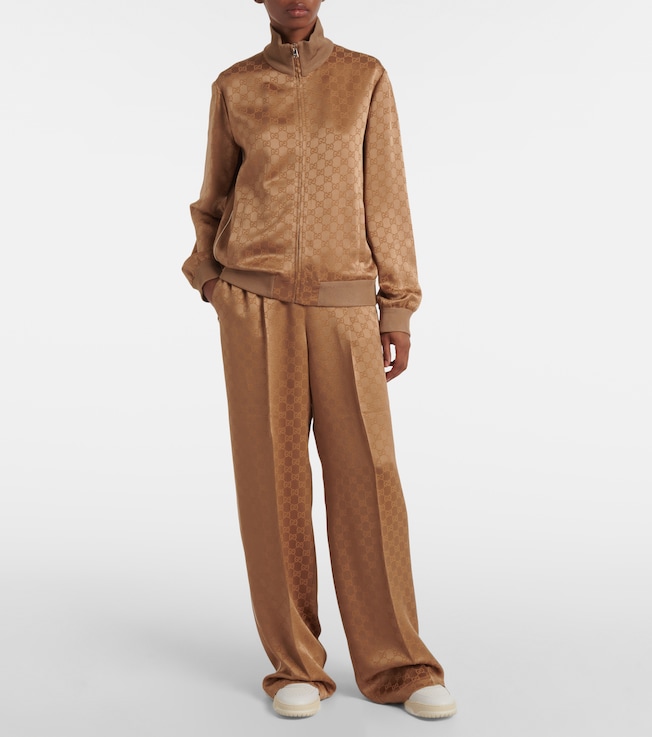 Gucci GG jacquard satin wide-leg pants