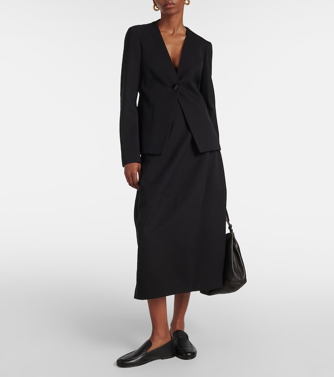 Fforme Skye cotton and wool midi skirt