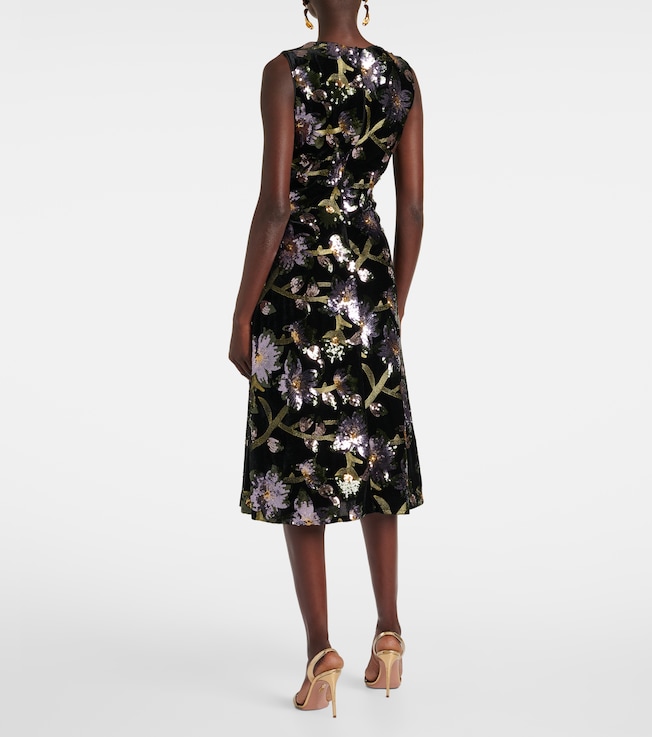 Diane von Furstenberg Diane von Furstenberg Coral sequined floral midi dress