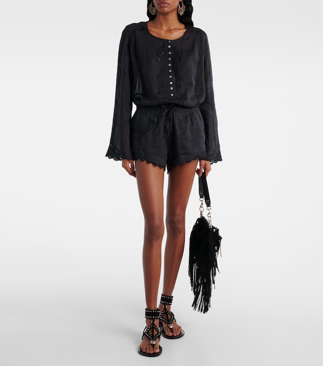 Isabel Marant Luciele embroidered ramie blouse
