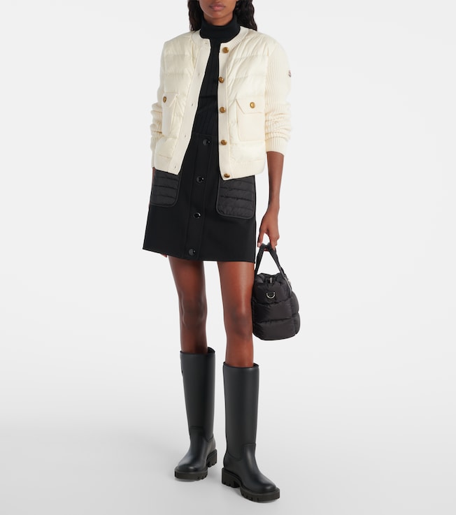 Moncler Down-paneled virgin wool cardigan
