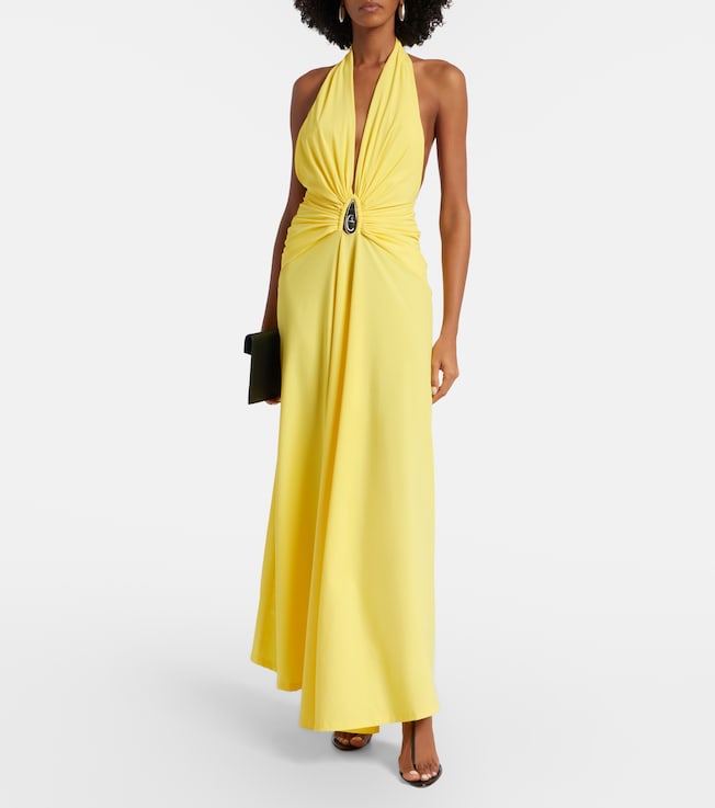 Christopher Esber Embellished ruched jersey maxi dress