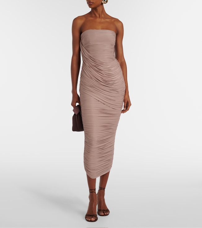 Alex Perry Draped jersey bustier dress
