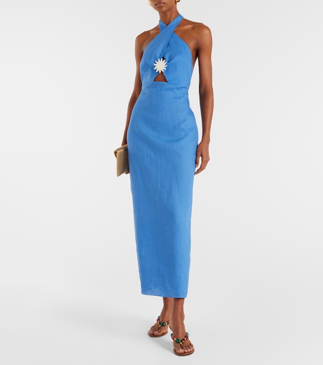 Cala de la Cruz Orly cutout linen maxi dress