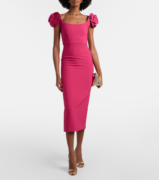 Roland Mouret Floral-appliqué bustier dress