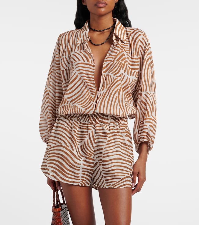 VIX PAULA HERMANNY Moana oversized printed cotton shirt