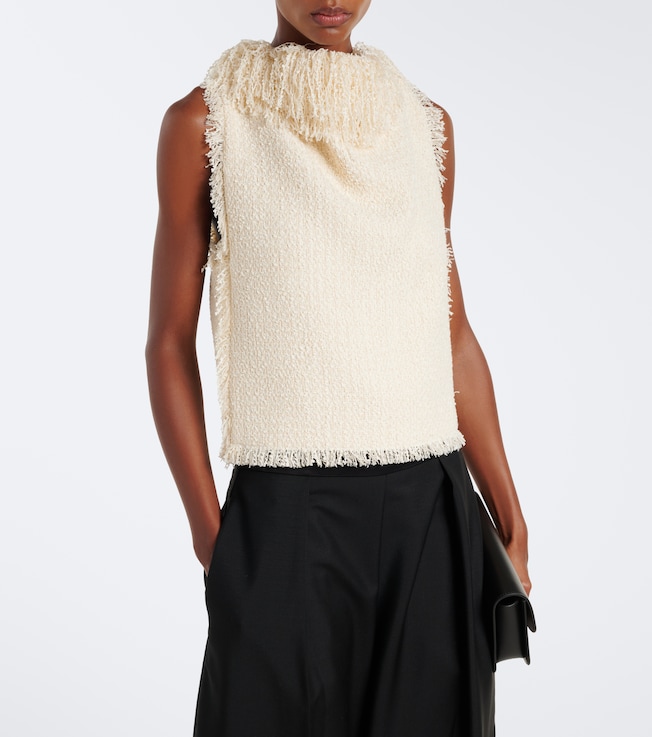 Róhe Fringed bouclé top