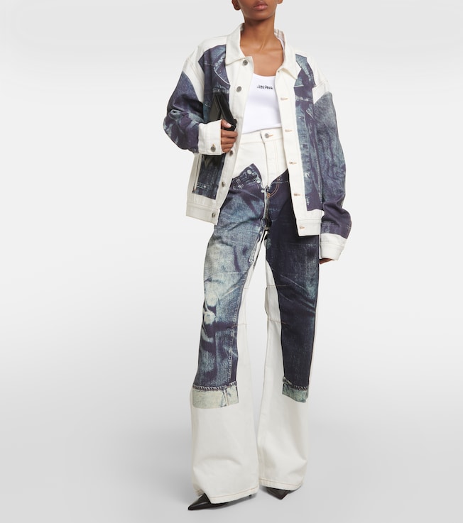 Jean Paul Gaultier Tattoo Collection trompe l'Oeil wide-leg jeans