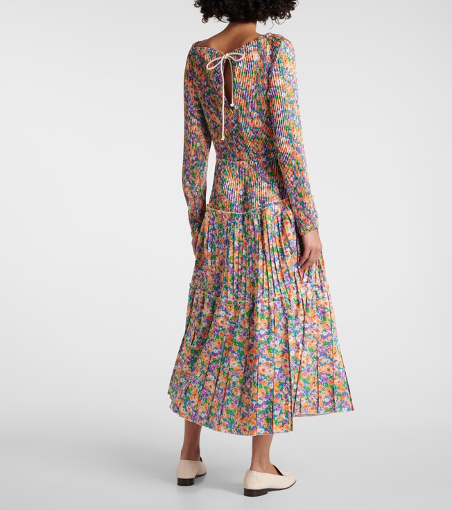 Plan C Plan C Floral pleated midi dress