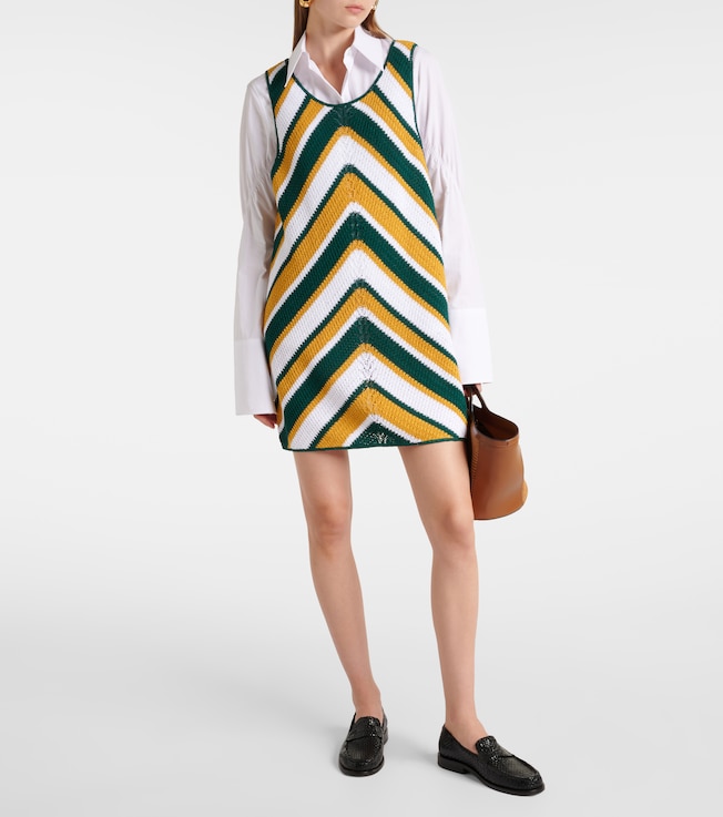 Marni Chevron knitted cotton minidress