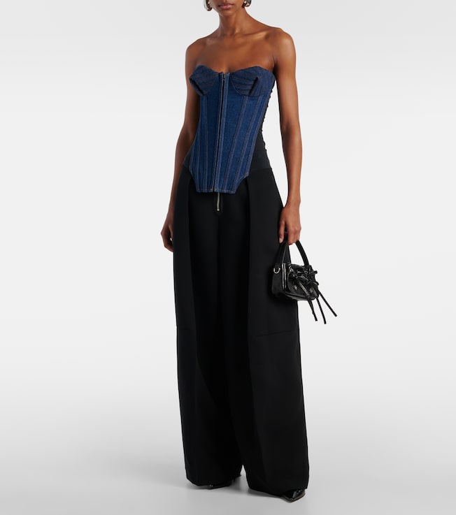 Jean Paul Gaultier Paneled denim corset