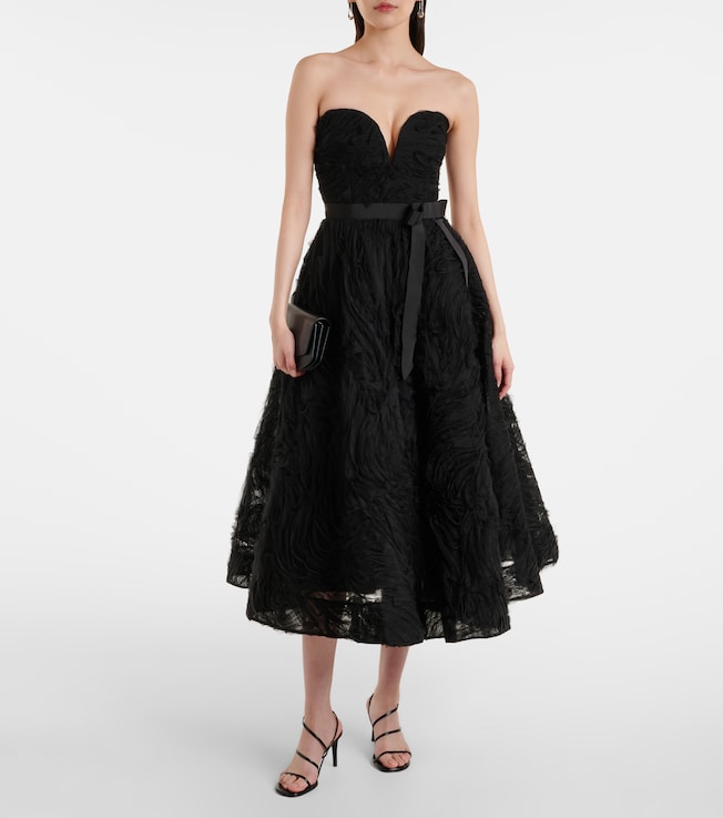 Rebecca Vallance Willow embroidered tulle midi dress