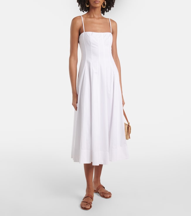 Staud Wylie corset cotton midi dress