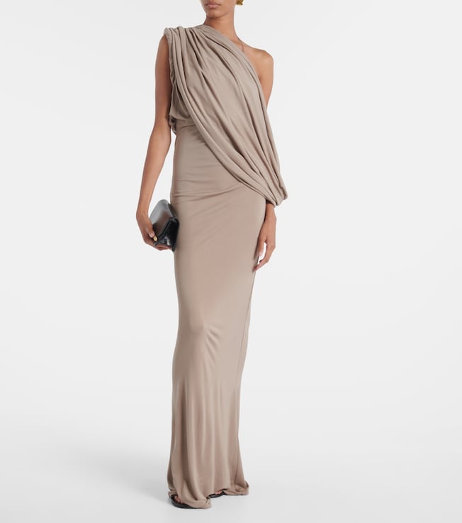 Christopher Esber Aiba draped one-shoulder jersey gown