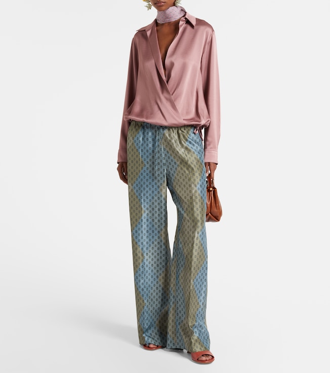 Dries Van Noten Satin wrap top 