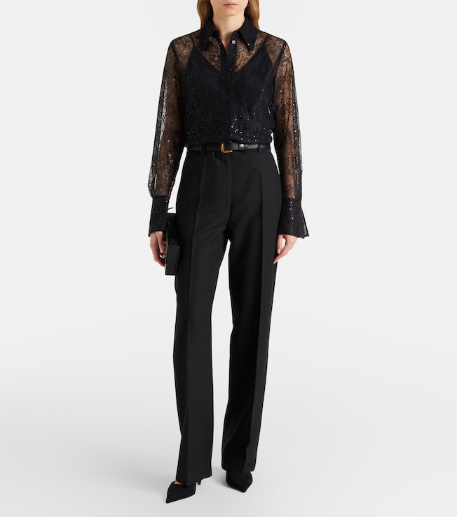 Nina Ricci Sequined lace shirt