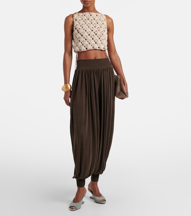 Balmain Shirred jersey balloon pants