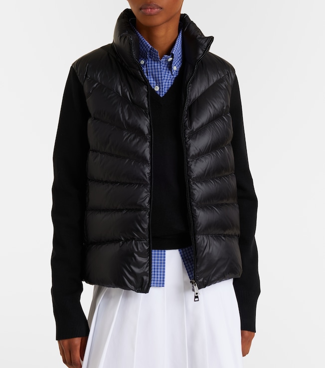 Moncler Tricot down-paneled virgin wool cardigan