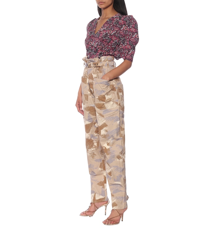 Isabel Marant Iona high-rise cotton-blend pants