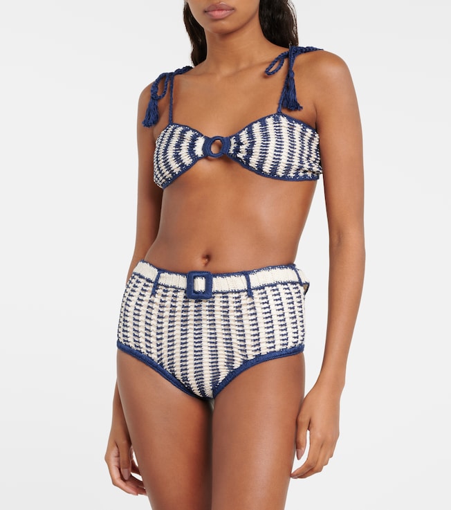 Anna Kosturova Crochet cotton bandeau bikini top