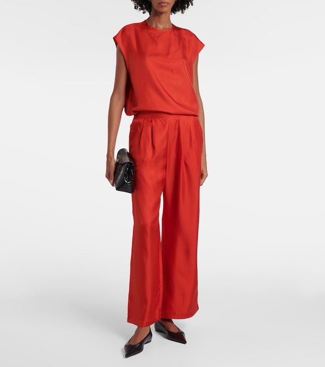 Asceno Isola silk twill wide-leg pants