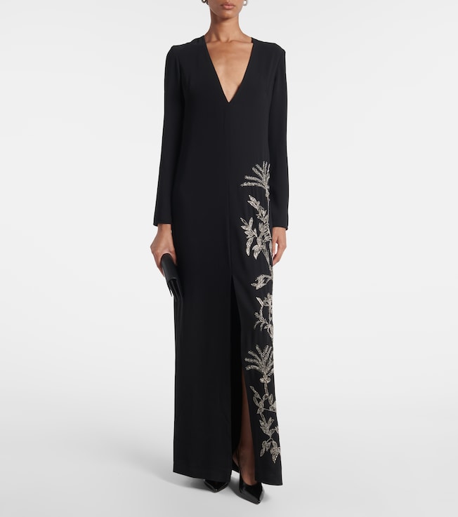 Costarellos Vita beaded crêpe gown