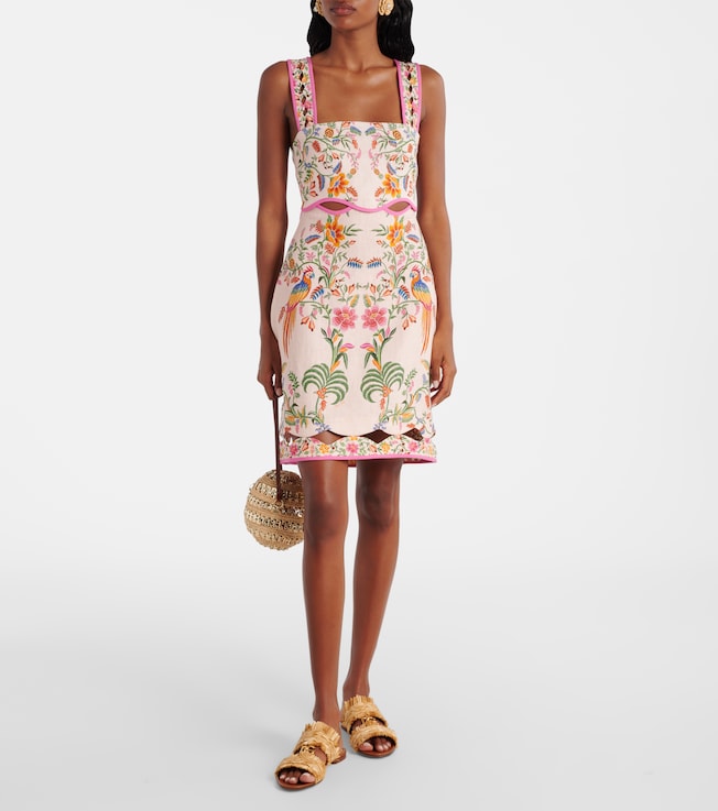 FARM Rio Floral linen minidress