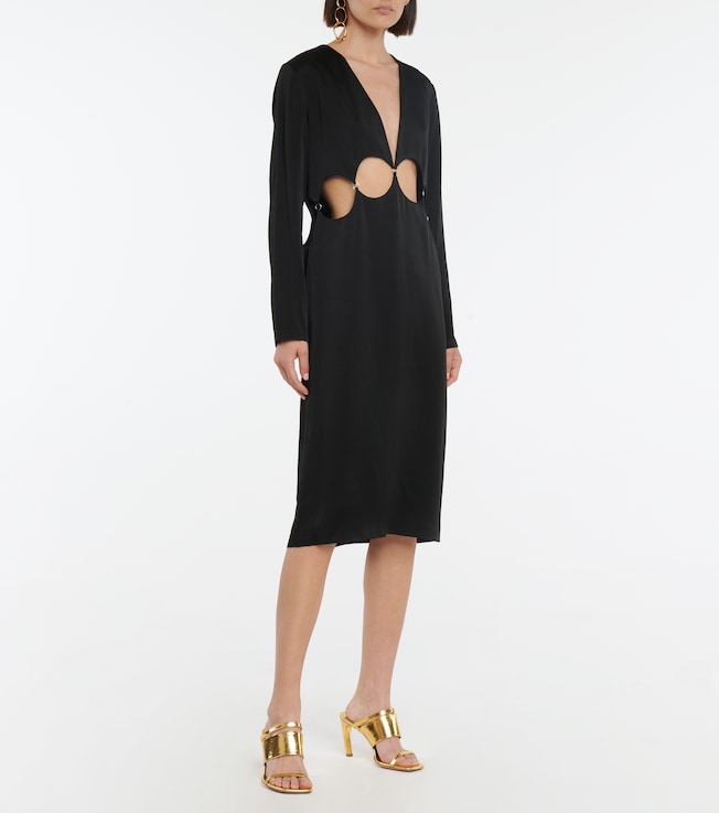 Dries Van Noten Cutout satin midi dress