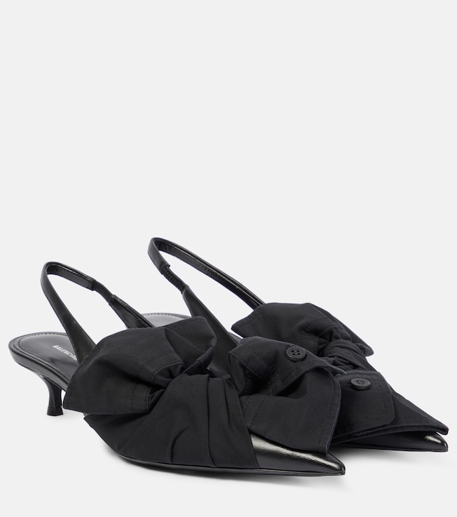 Balenciaga - Square Knife BB 80 metallic leather mules | Plush
