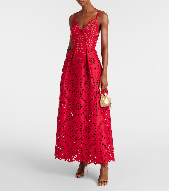 Elie Saab Floral embroidered satin gown