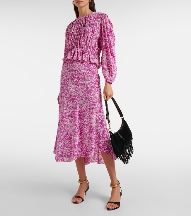Isabel Marant Gelina printed silk-blend top