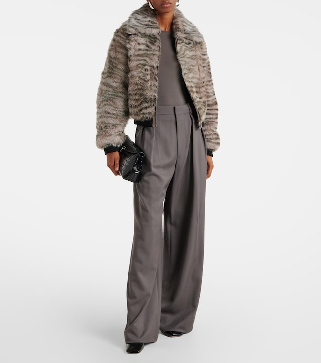 Dodo Bar Or Nia zebra-print shearling bomber jacket