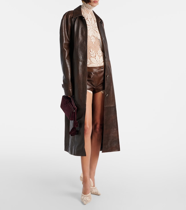 Magda Butrym Crochet leather shorts