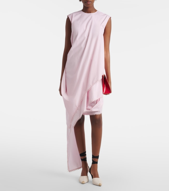 Jacquemus Traversin asymmetric cotton poplin minidress