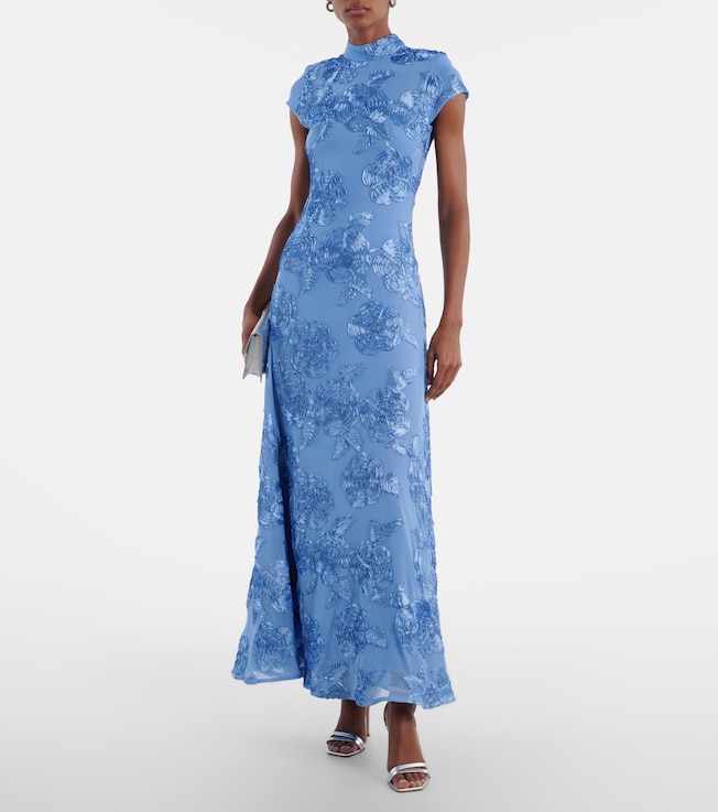 Rotate Floral embroidered maxi dress