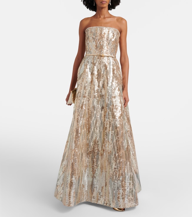 Elie Saab Sequined bustier gown