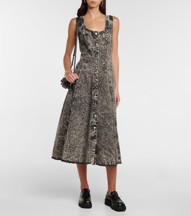 Marni Bleached denim midi dress
