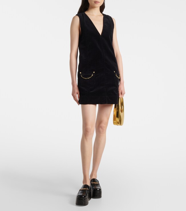GANNI Cotton corduroy minidress