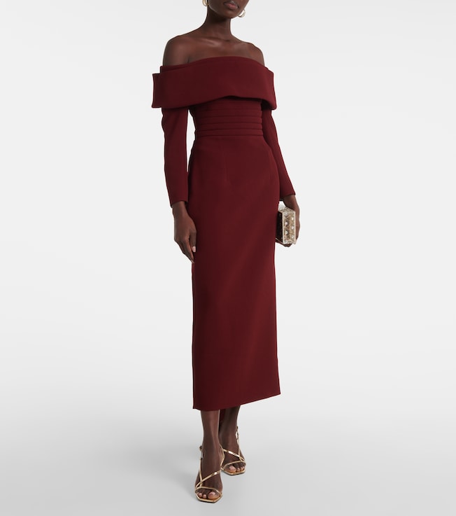 Emilia Wickstead Derika off-shoulder crêpe midi dress