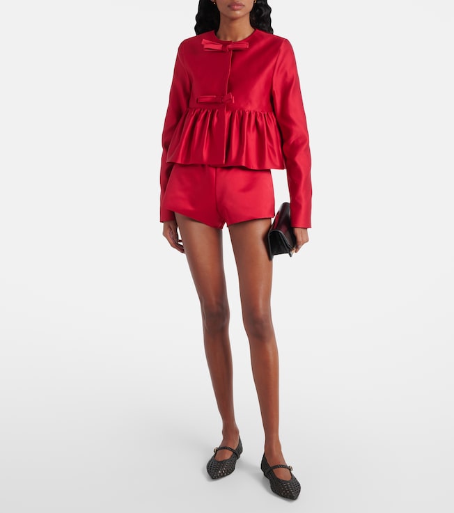 Giambattista Valli High-rise satin shorts