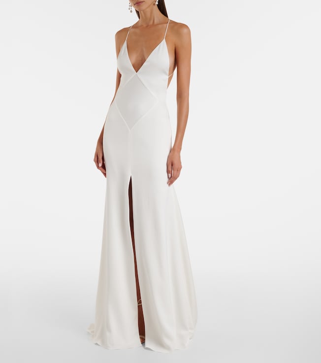 Alex Perry Open-back satin crêpe gown