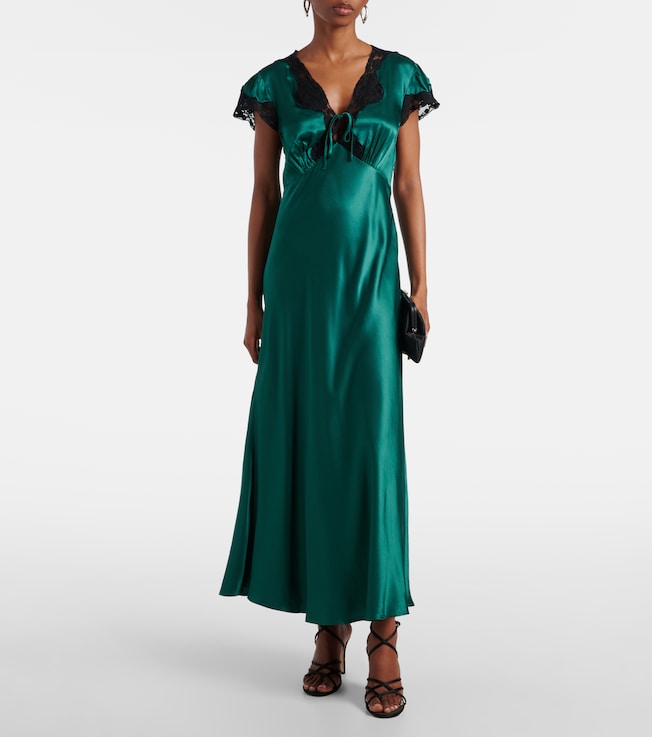 RIXO Amari satin midi dress