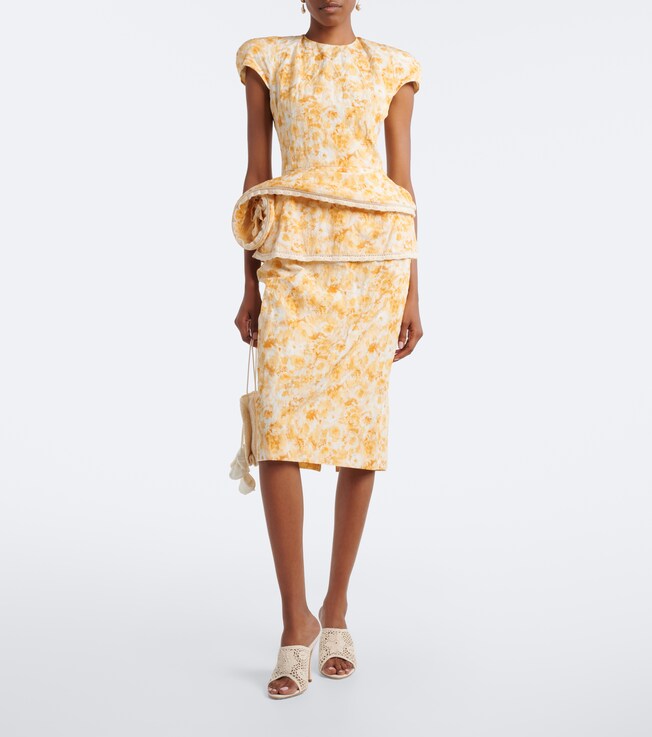 Magda Butrym Floral-appliqué floral cotton-blend midi dress