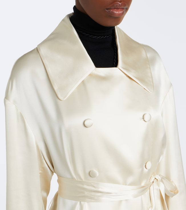 LOULOU DE SAISON Loulou de Saison Erika double-breasted satin coat