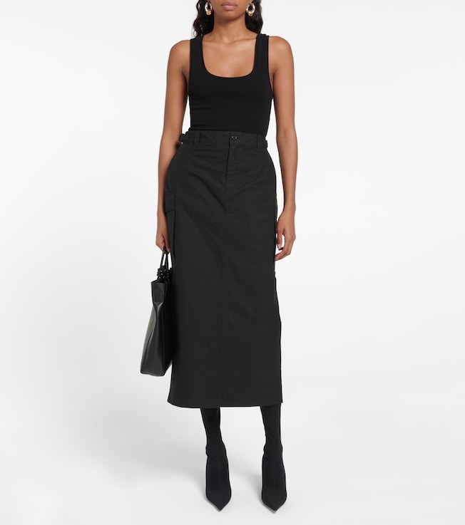 Wardrobe.NYC Cotton cargo midi skirt