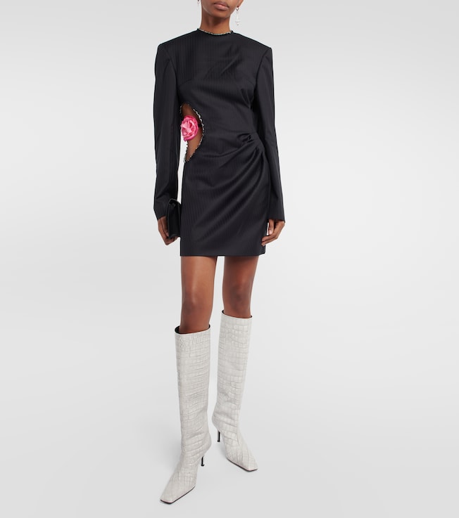 Acne Studios Embellished striped wool minidress